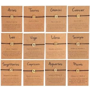 12 pack Astrology Constellation Bracelet Anklet Zodiac Horoscope Birth Sign NEW!